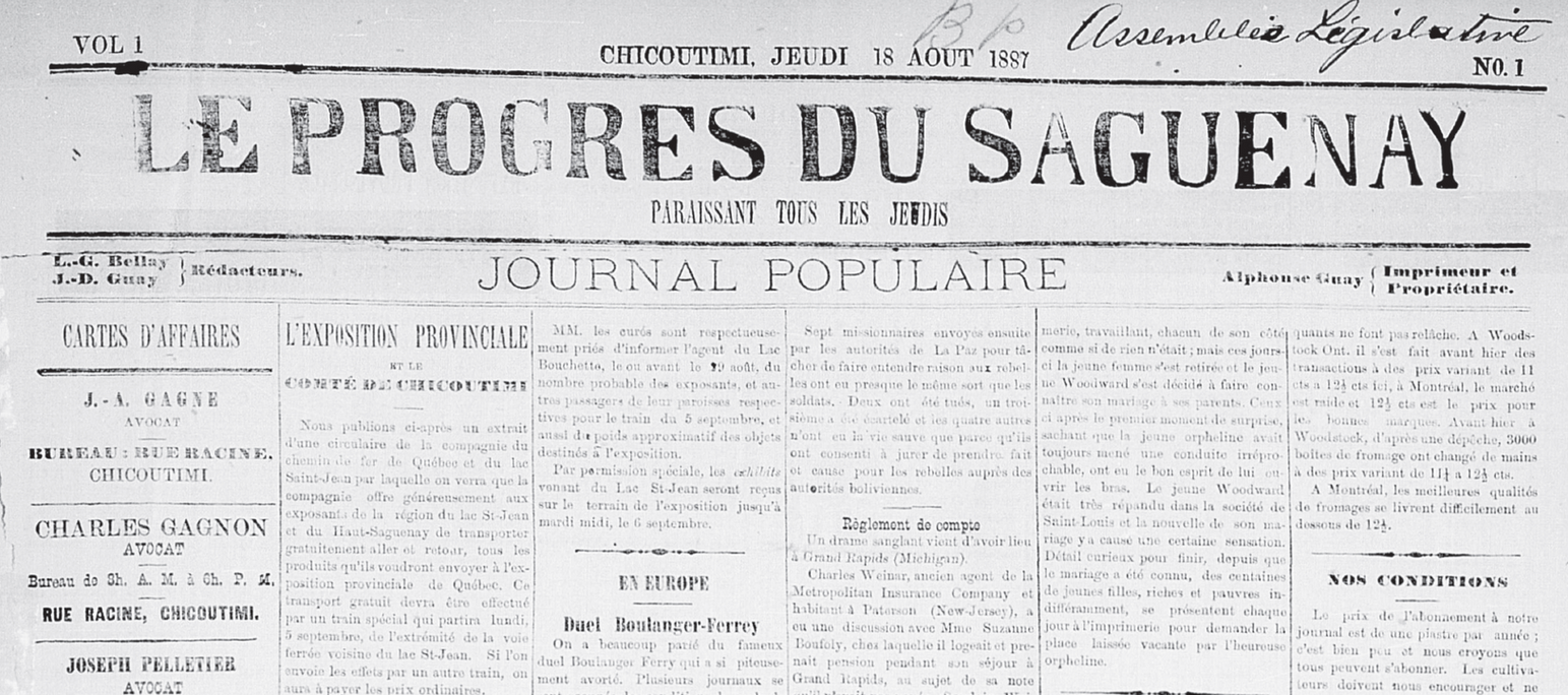 Le Quotidien/Progrès du Saguenay atil oublié ses origines? Jacques